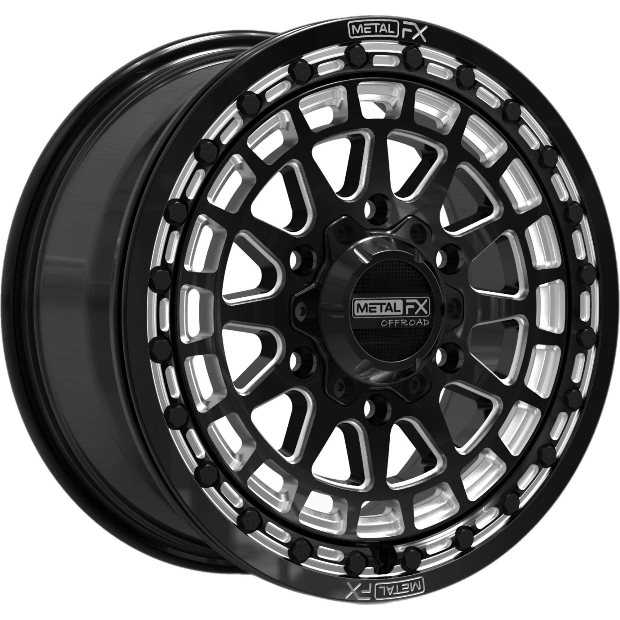 Outlaw 6R Beadlock Wheel (Satin Black Contrast Cut) | Metal FX Offroad