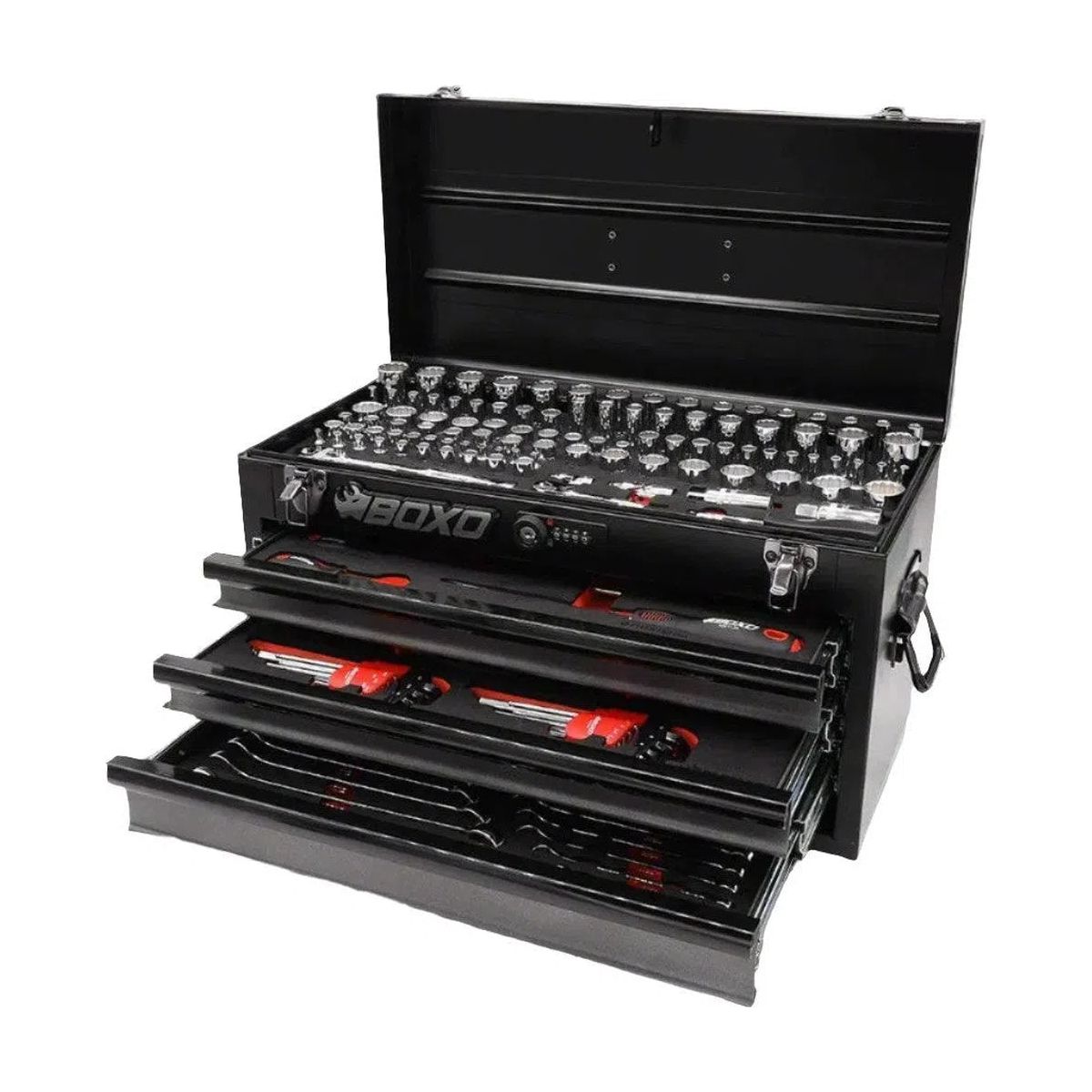 159-Piece Metric and SAE Combo 3-Drawer Hand Carry Tool Box