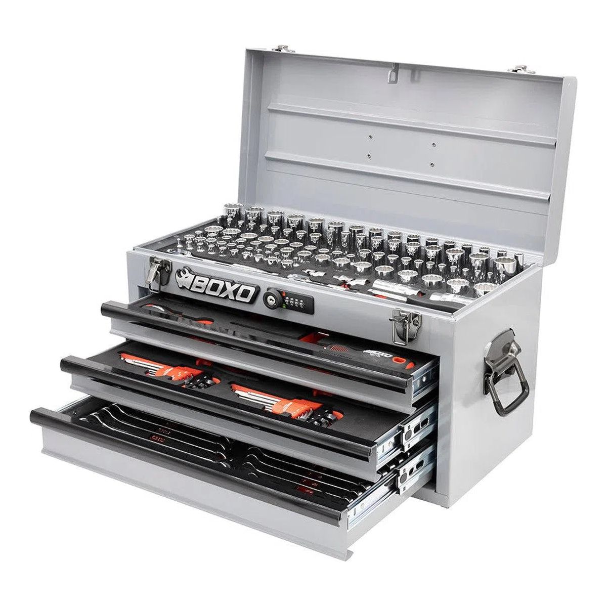 159-Piece Metric and SAE Combo 3-Drawer Hand Carry Tool Box