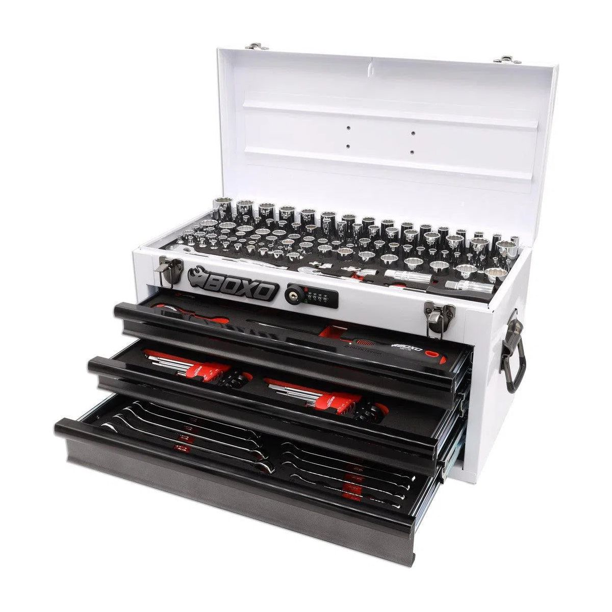 159-Piece Metric and SAE Combo 3-Drawer Hand Carry Tool Box