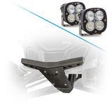Durable front bumper and bulkhead kit for Maverick X3 2017+ enhances suspension support and stability and Baja Designs Squadron LED Auxiliary Light Pods 3x3 inch