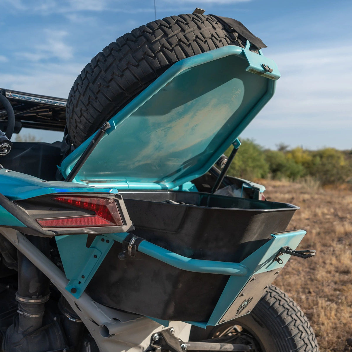 Can Am X3 Rear Storage / Tire Rack | Chupacabra Offroad