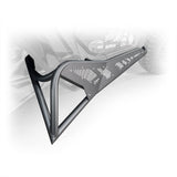 Close-up of welded gussets on steel tree kicker for Can‑Am X3

