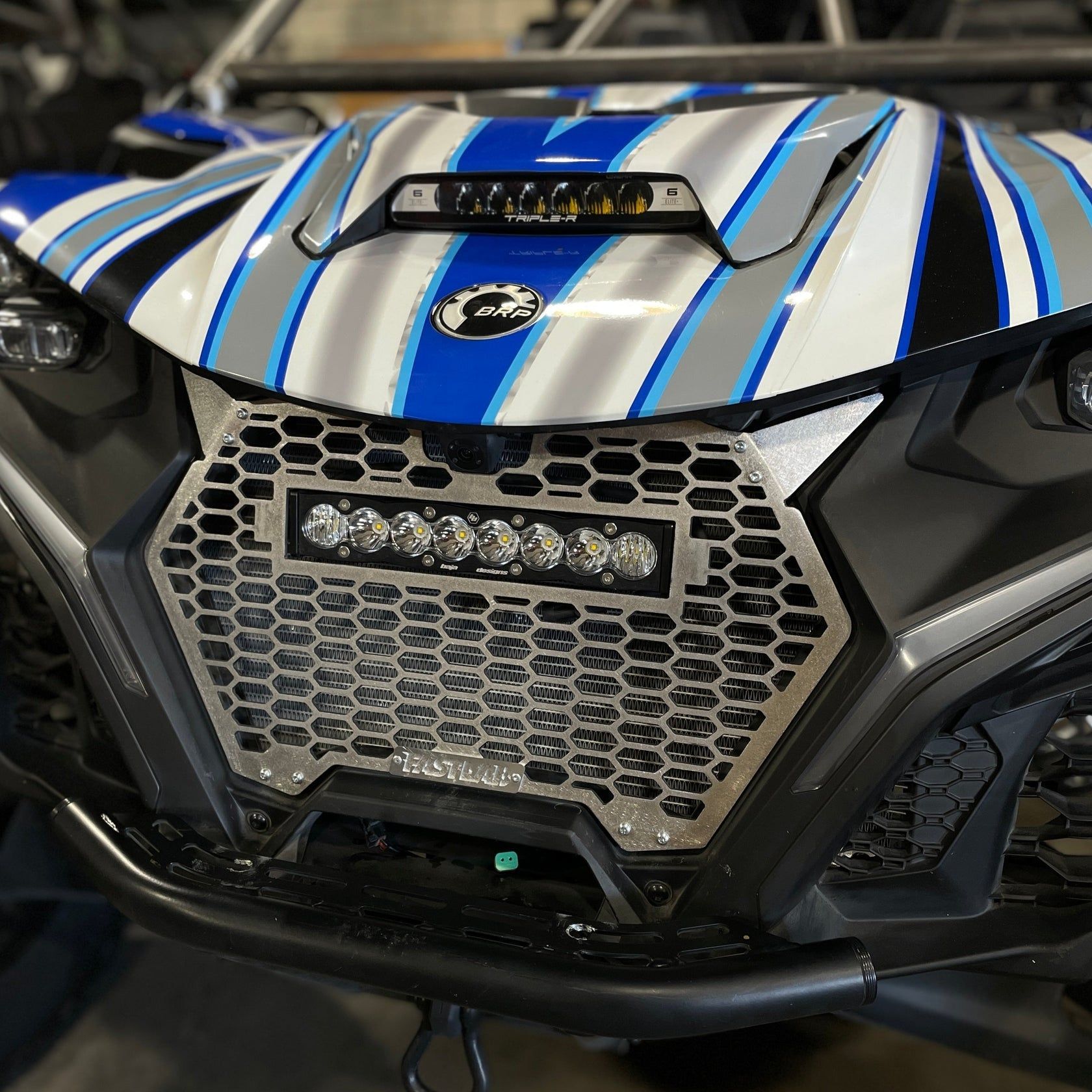 Can Am Maverick R Grill with S8 Light Bar