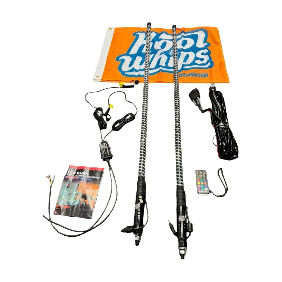 Install UTV 8-Pod Rock Light & 4FT LED Kool Whips
