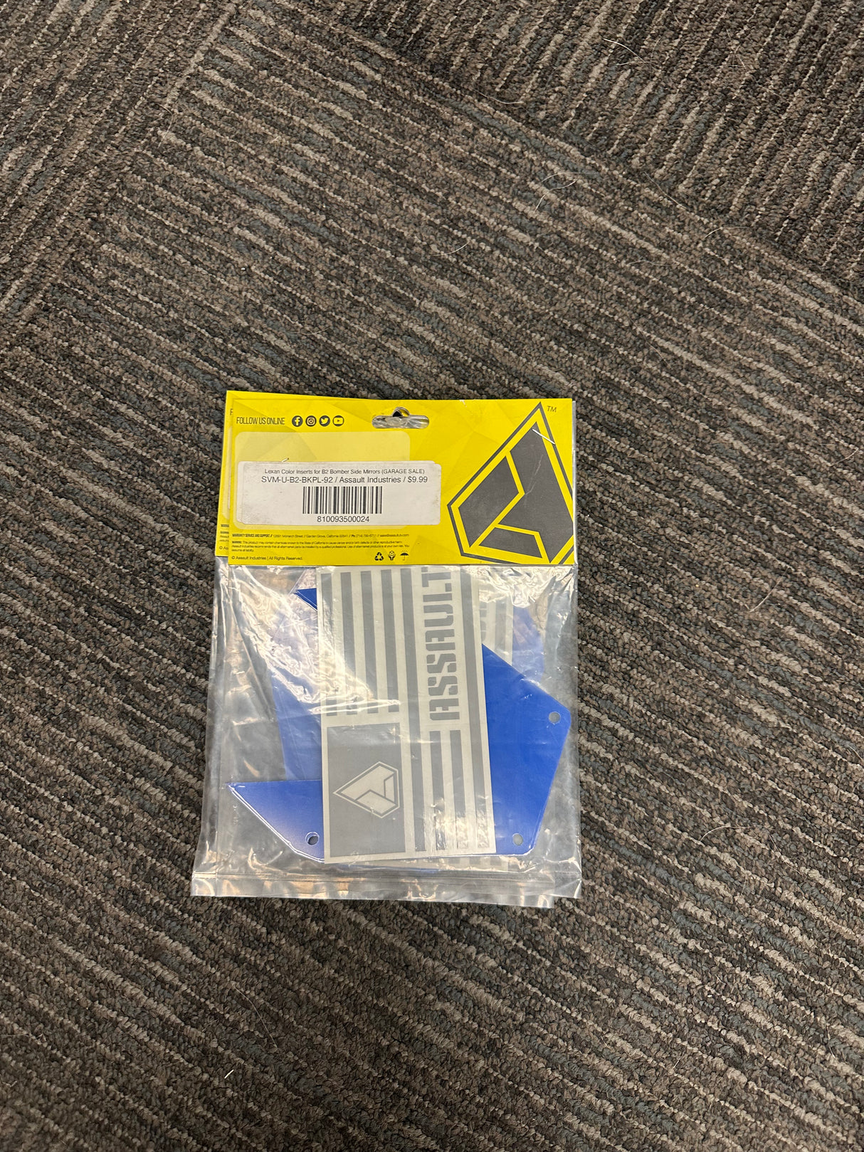 ASSAULT INDUSTRIES LEXAN COLOR INSERTS (FOR B2 BOMBER SIDE MIRRORS + B2C CONVEX SIDE MIRRORS) (GARAGE SALE)