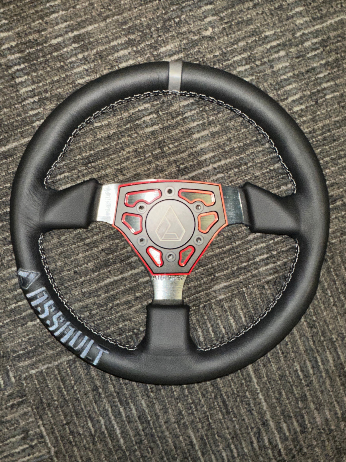 Navigator Leather Steering Wheel RED (GARAGE SALE)