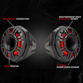Can Am Maverick R Phase-6 K-Spec 1650watt 6-Speaker System with 8" Horns | SSV Works