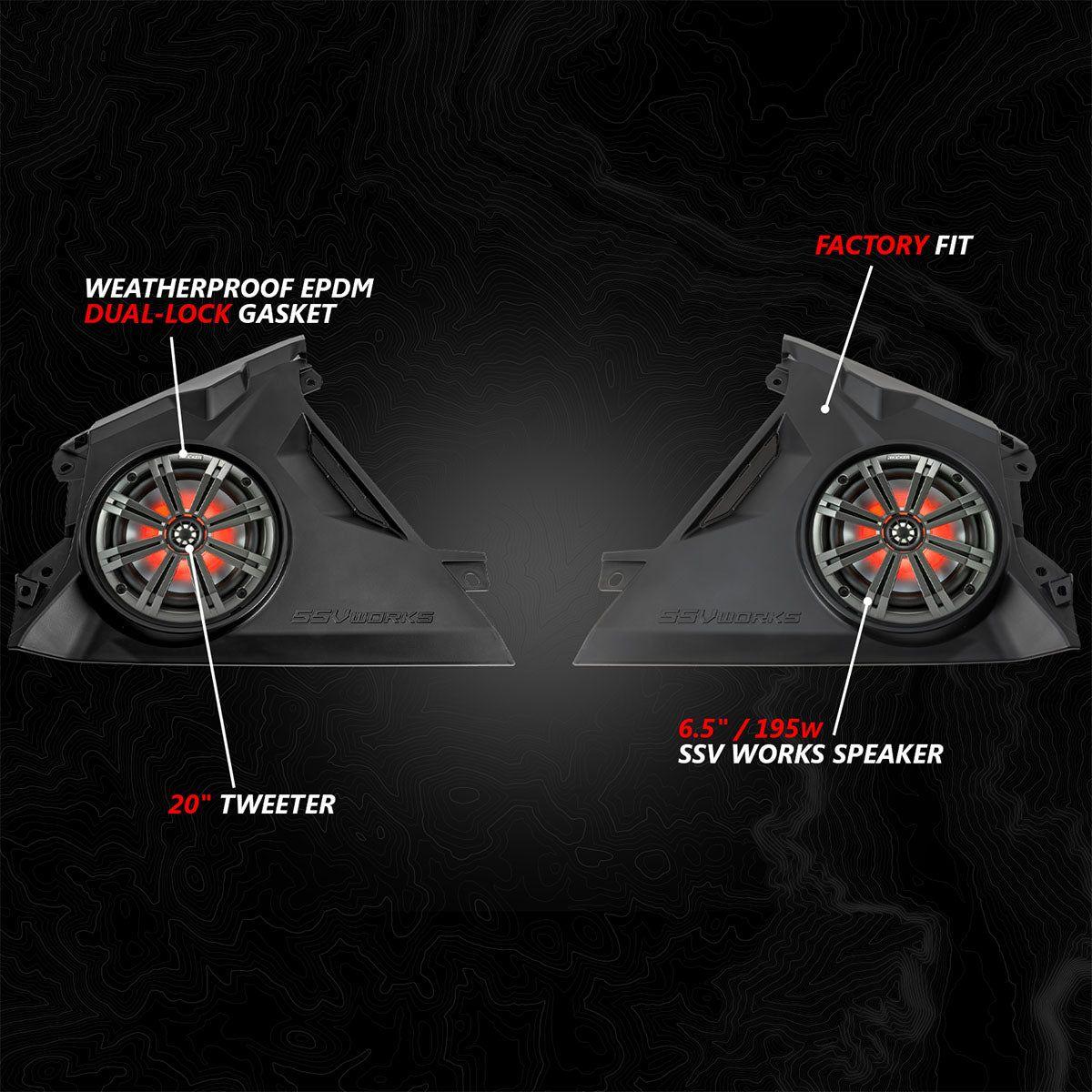 Can Am Maverick R Phase-6 K-Spec 1650watt 6-Speaker System with 8" Horns | SSV Works