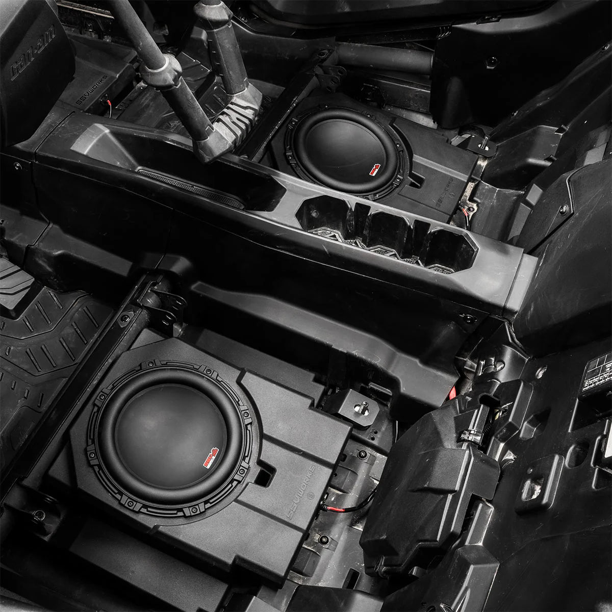 2024-2025 Can-Am® Maverick R 4-Seater Rear-Seat Plug-&-Play Dual-Subwoofer Add-On Kit