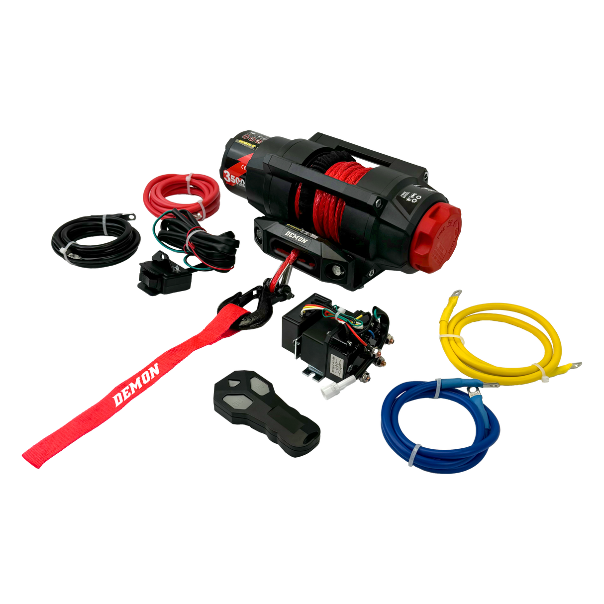 Heavy Duty 3500Lb Synthetic Rope Winch w/Wireless Remote