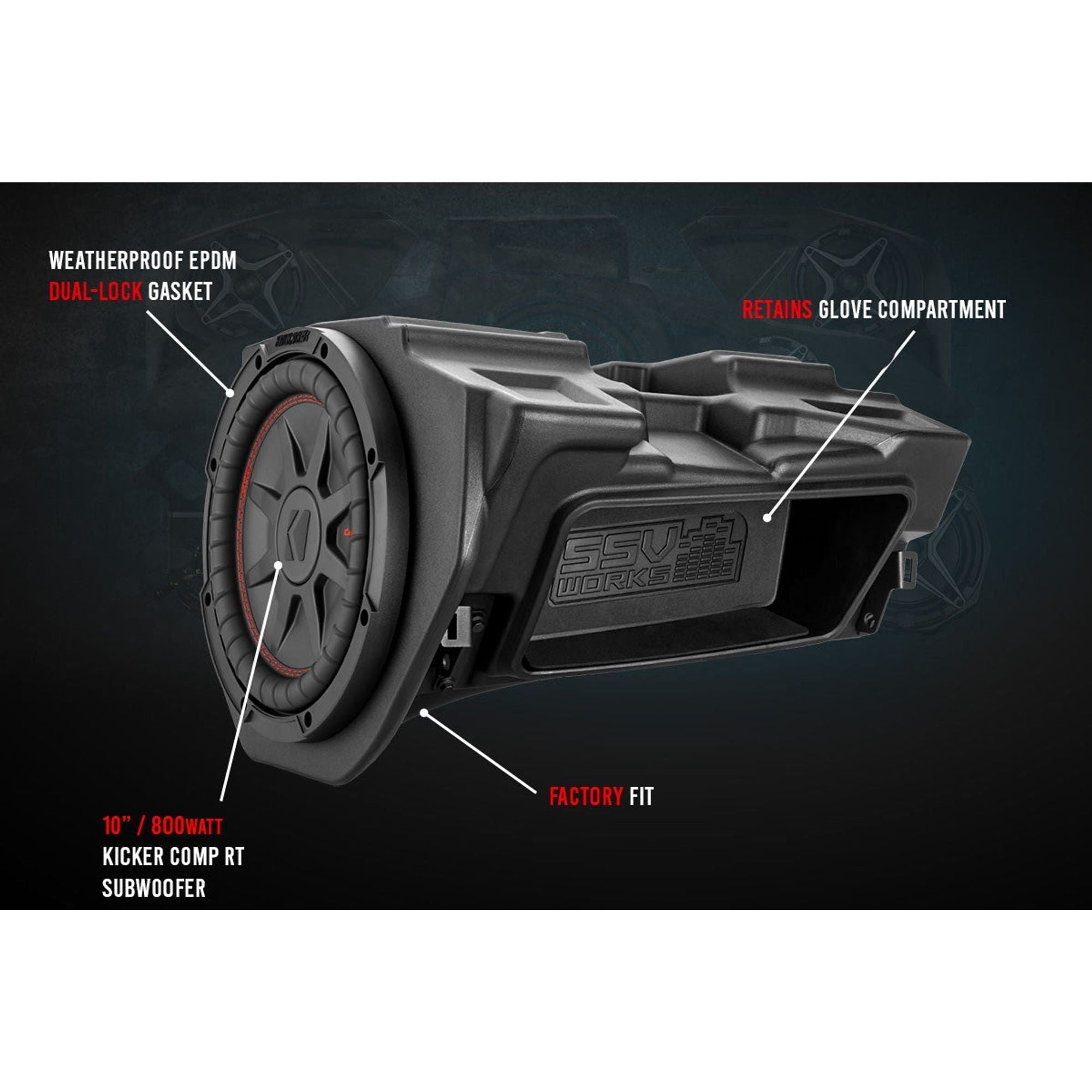 Polaris RZR Ride Command Kicker 10" Subwoofer Plug & Play Kit | SSV Works