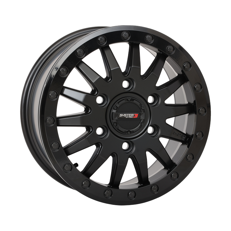 Can Am Maverick R SB-8 Beadlock Wheel (Matte Black) / Sand Light Tire Package