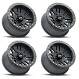 Set 0f 4 406 Beadlock Wheel 15x10 4/156 (Matte Black)