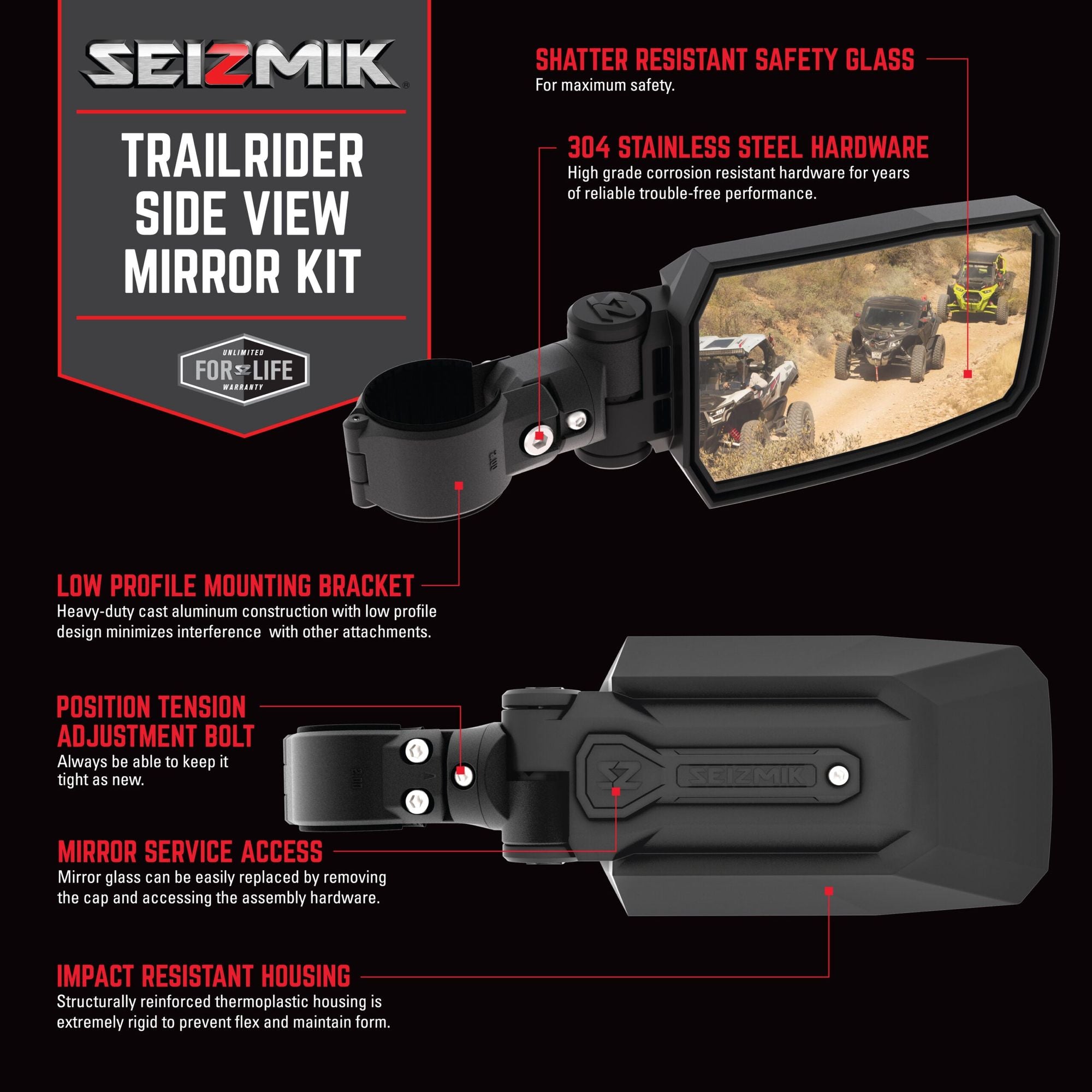 TrailRider Side View Mirrors | Seizmik