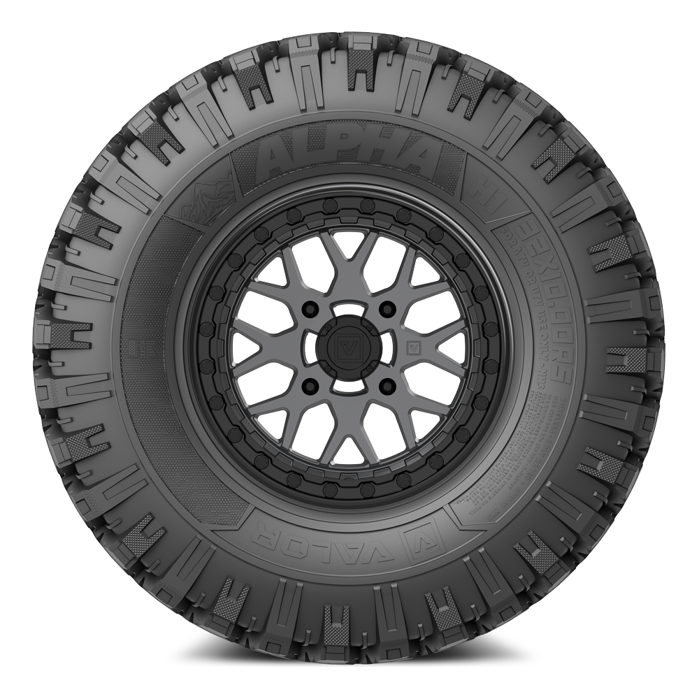 Alpha V07 (Graphite) Wheel & Tire Package | Valor Offroad