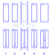 King Engine Bearings Chrysler 360 / 360CI 5.9L V8 Main Bearing Set