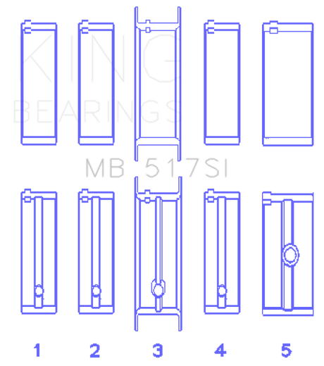 King Engine Bearings Chrysler 360 / 360CI 5.9L V8 Main Bearing Set