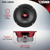 DS18 PRO-X6BM 6.5-inch 250W RMS 8 Ohm Mid-Range Bullet Loudspeaker for Automotive Applications