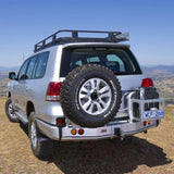 ARB Rear Bumper for 200 Series Toyota Land Cruiser (2007-2015) – Textured Black Steel with Tow Hitch and Recovery Points