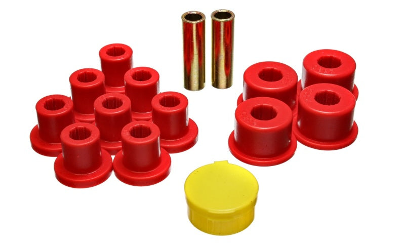 Energy Suspension 10.2101R Rear Leaf Spring Bushing Set for 1970-1974 MG MGB - Red Polyurethane