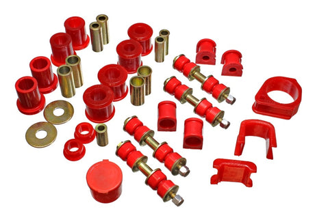 Energy Suspension 4.18117R Hyper-Flex Master Bushing Set for 1997-2001 Ford Escort & ZX2, Red