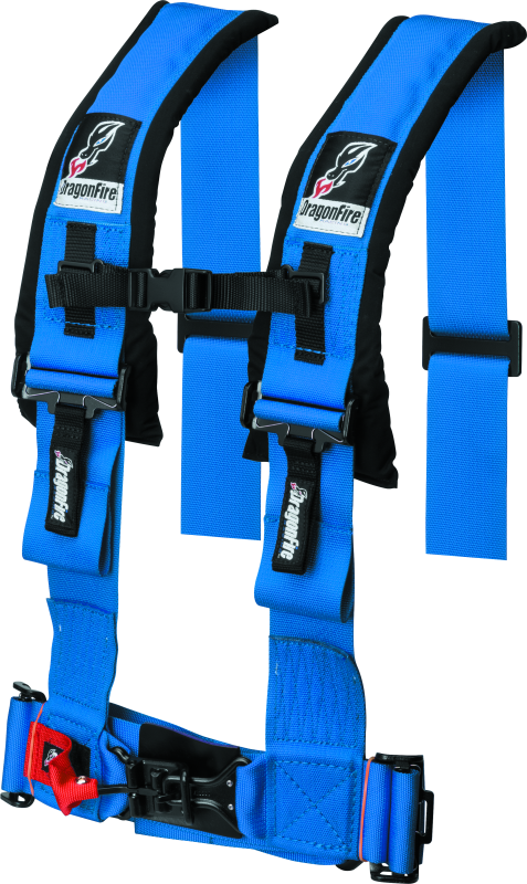 DragonFire Racing H-Style 4-Point Harness with 3-Inch Buckle for UTVs - Blue