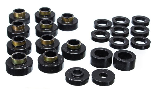 Energy Suspension CJ5-7 Body Mounts Set - Black Polyurethane for Jeep CJ Series (1983-1987)