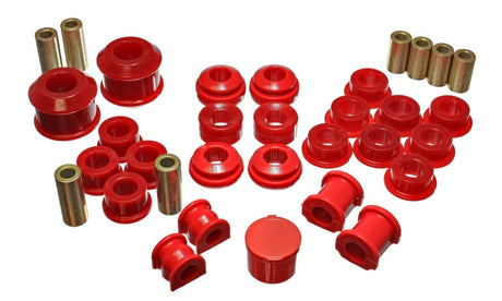 Energy Suspension 16.18111R Hyper-Flex Master Bushing Set for 2002-2004 Acura RSX (Includes Type S) - Red polyurethane performance upgrade for front and rear control arm and sway bar bushings