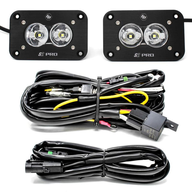 Baja Designs S2 Pro Flush Mount LED Light Pod Kit – Work/Scene Pattern Pair