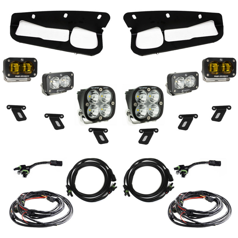 Baja Designs S2 SAE Sportsmen Fog Pocket Light Kit for 2021-2022 Ford Bronco with Steel Bumper - Amber