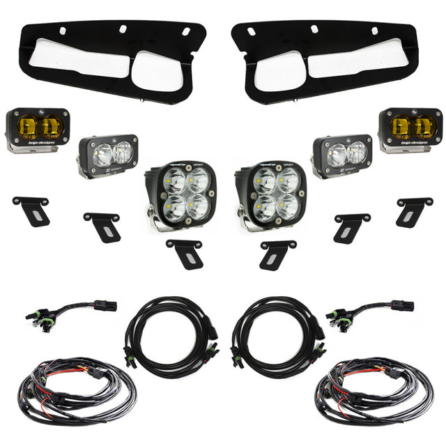 Baja Designs S2 SAE Sportsmen Fog Pocket Light Kit for 2021-2022 Ford Bronco with Steel Bumper - Amber