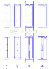 King Engine Bearings Ford V-6 183. (Size +0.25mm) Main Bearing Set