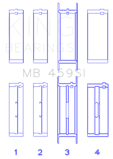 King Engine Bearings Ford V-6 183. (Size +0.25mm) Main Bearing Set