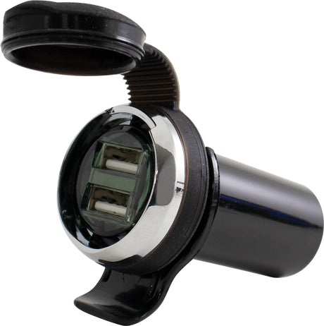 KOSO Dual USB Adapter for Harley-Davidson 1992+ Models with Lighter - Charge GPS & Devices