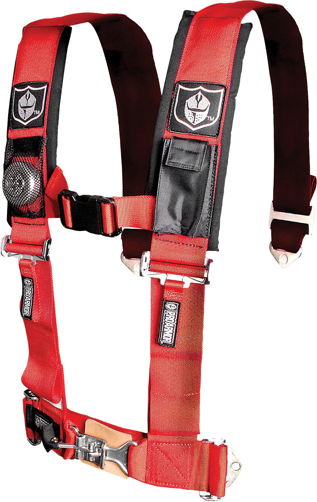 PRO ARMOR 4pt Harness with 3-Inch Pads - Red for Yamaha YXM700 Viking and Can-Am Commander Max 1000 DPS/XT, Maverick 1000 XMR