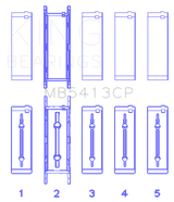 King Engine Bearings General Motors 134 Crankshaft Main Bearing Set (Set of 10)