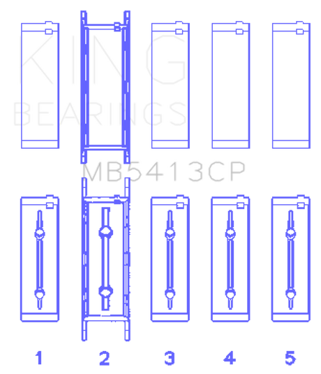 King Engine Bearings General Motors 134 Crankshaft Main Bearing Set (Set of 10)