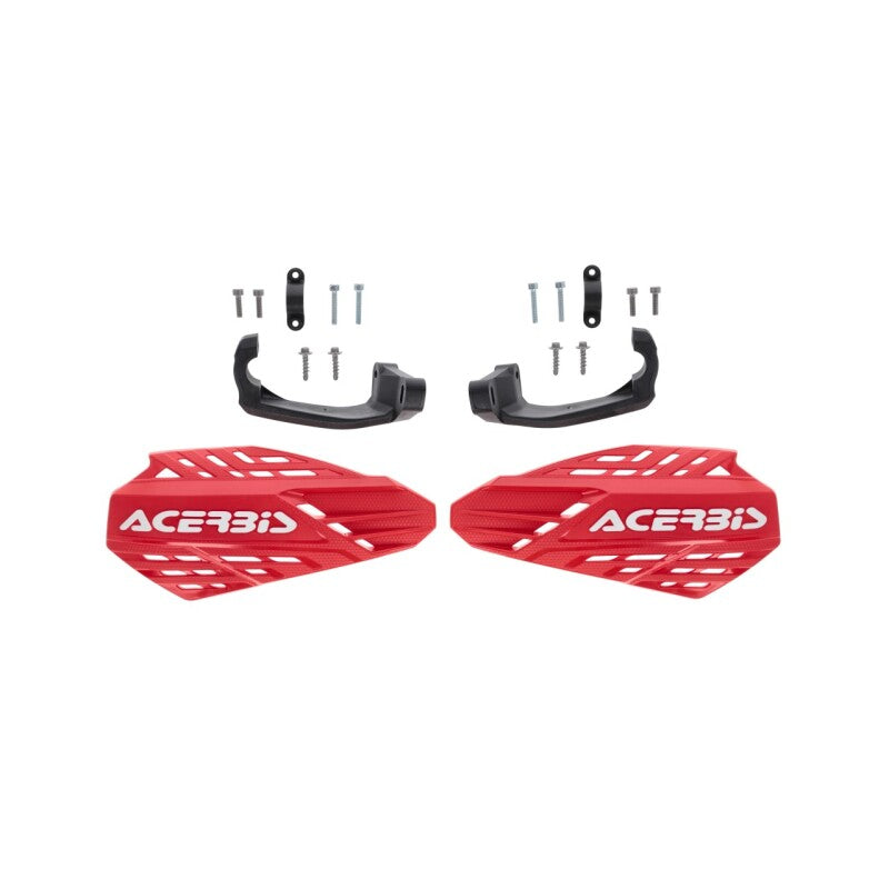 Acerbis Linear Vented Handguard - Red/White for Off-Road Motorcycles and Powersports Vehicles