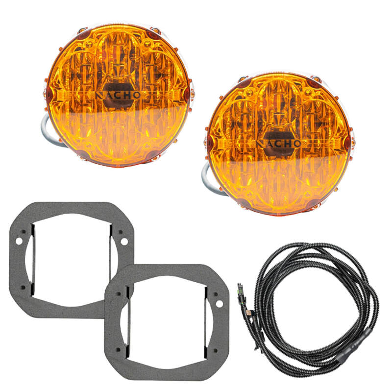 Nacho Offroad Technology Jeep JL/JT Nacho SAE Plug & Play Amber Fog Light Kit - Bumper Integration