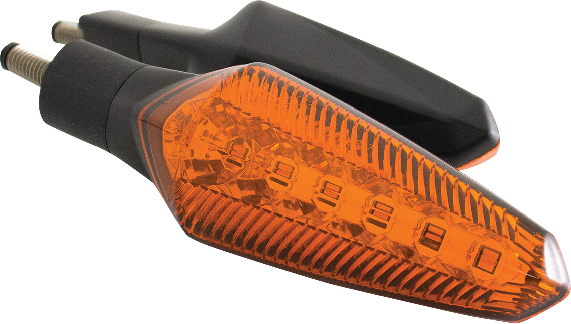 KOSO Nuovo LED Turn Signals with Amber Lens - Compatible with Honda Civic 2016-2021, Yamaha YZF-R3 2015-2023, Kawasaki Ninja 400 2018-2022
