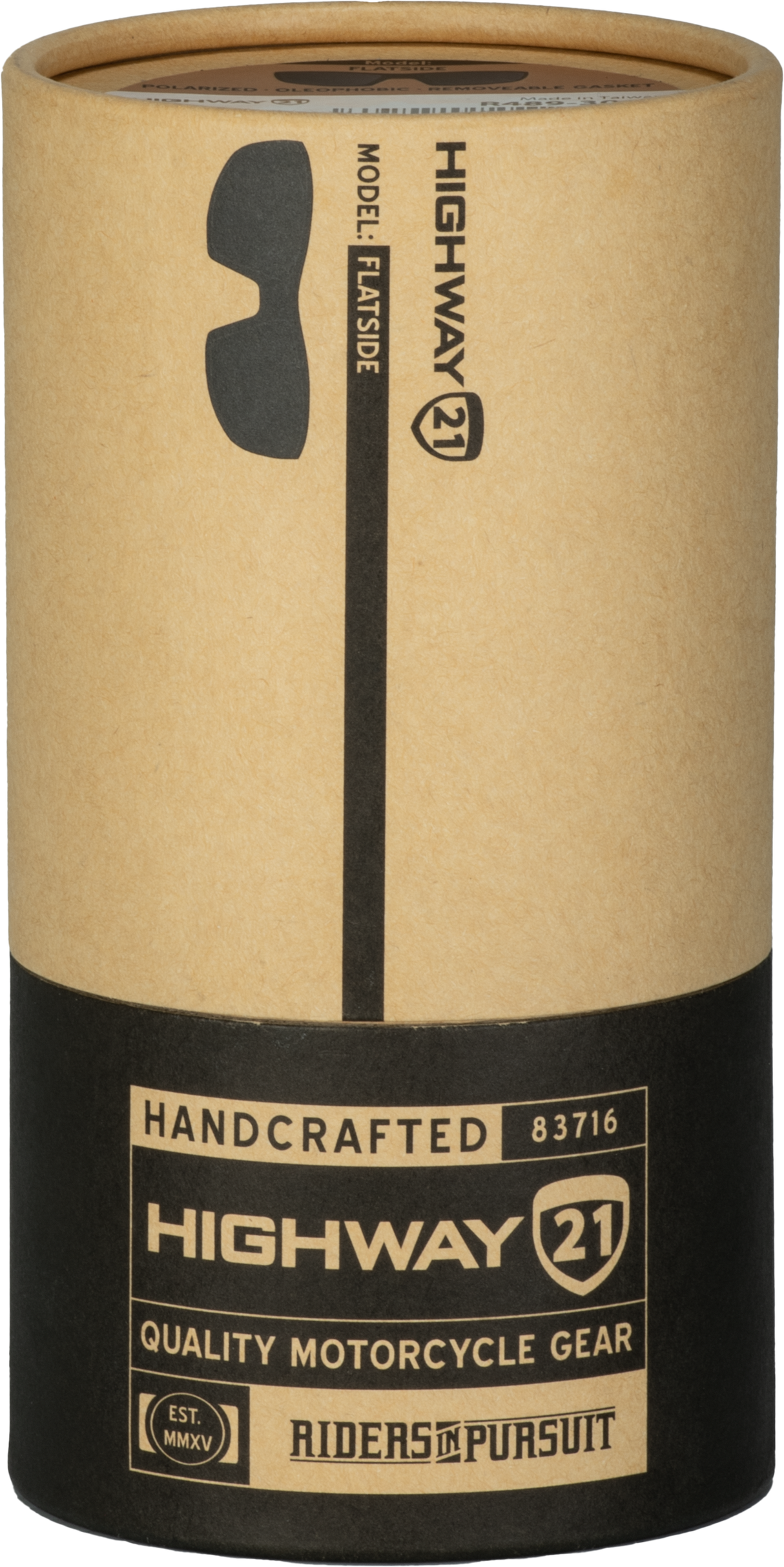 Highway 21 Flatside Hybrid Goggle Black for Motorcycle Riders with Impact-Resistant Frame and Polarized Lenses