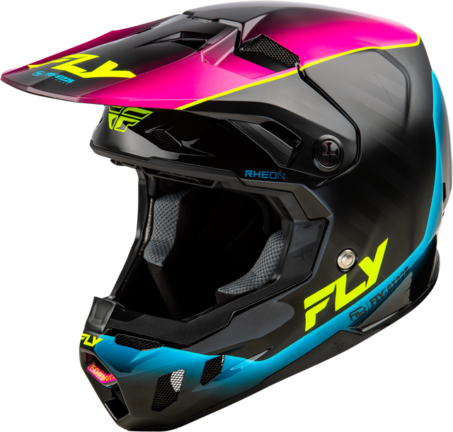 Fly Racing Youth Formula CC Underglow Helmet Black, Pink & Blue - Fits Youth Motorcycles and Off-Road Vehicles