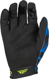Fly Racing Lite Zen Gloves Black/Blue/Hi Vis for Motocross and Off-Road Bicycles, XL - Part 378-740X