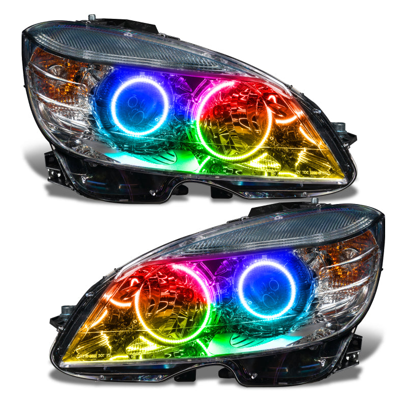 Oracle 08-11 Mercedes Benz C-Class Pre-Assembled Headlights Chrome Housing w/o Controller