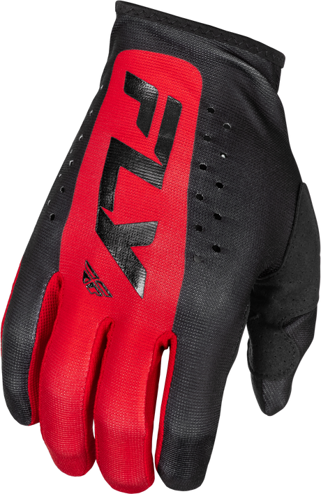 Fly Racing Lite Gloves Black/Red for Offroad Motorcycles, Size Small