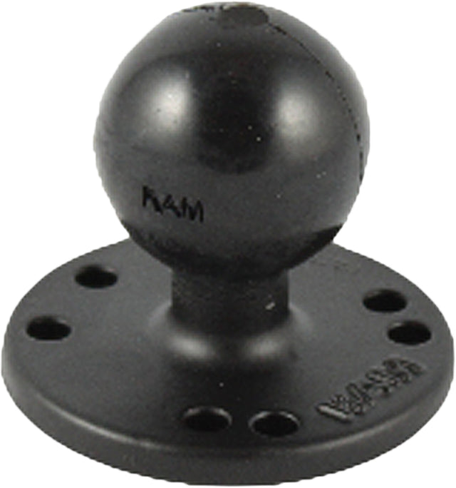 RAM 2 1/2 Inch Diameter Base with Rubber Ball and Socket Mount for Marine and Recreational Vehicles - Model RAM-202U