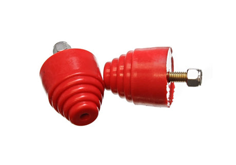 Energy Suspension Hyper-Flex Red Bump Stop Set for Jeep Wrangler, Toyota Tacoma, Ford F-150 - Part #9.9101R
