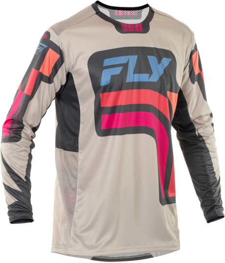 Fly Racing Lite Vice Jersey for Motocross - Light Grey/Pink/Coral, Size 2X