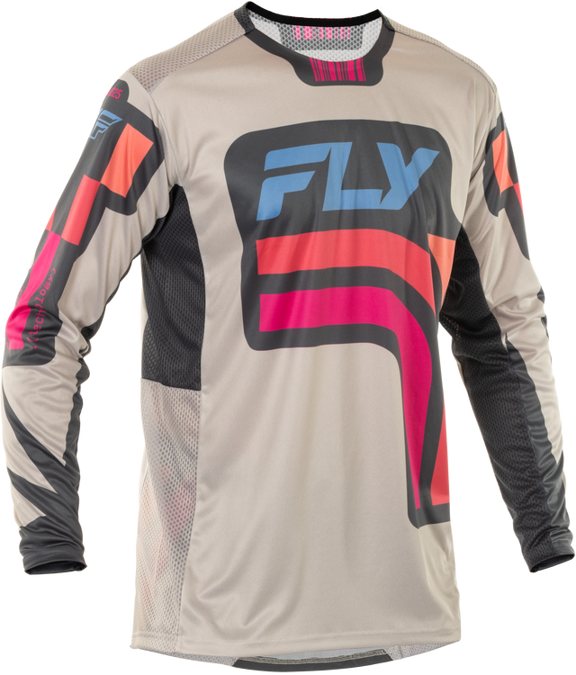 Fly Racing Lite Vice Jersey for Motocross - Light Grey/Pink/Coral, Size 2X